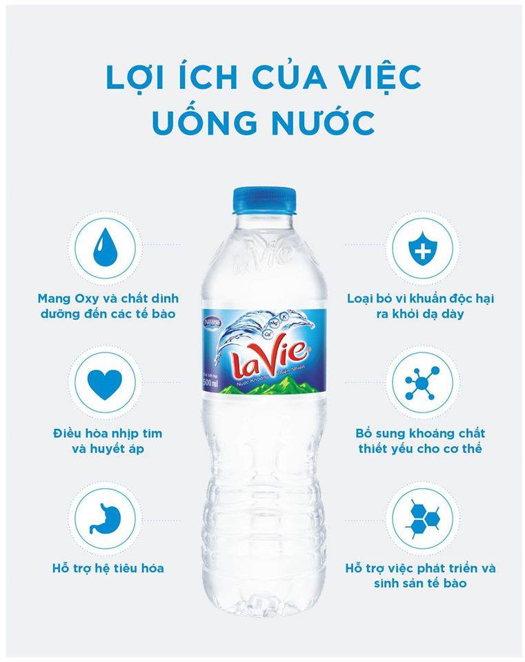 Uống nước khoáng LaVie mỗi ngày luôn đem đến sự lợi ích về sức khỏe