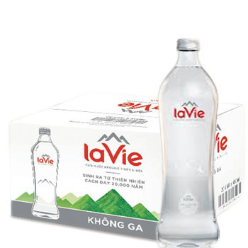 Thùng nước LaVie chai thủy tinh 460ml (20 chai / thùng)